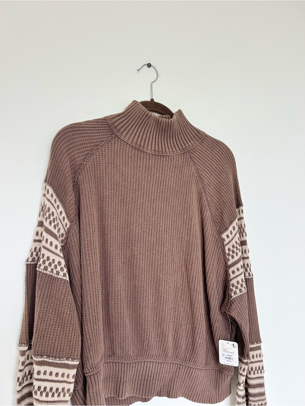 NWT Free People Get Cozy Pullover in Hot Fudge Combo - Picture 3 of 8